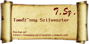 Tamássy Szilveszter névjegykártya