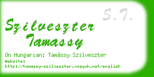szilveszter tamassy business card
