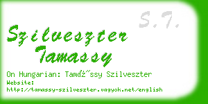 szilveszter tamassy business card